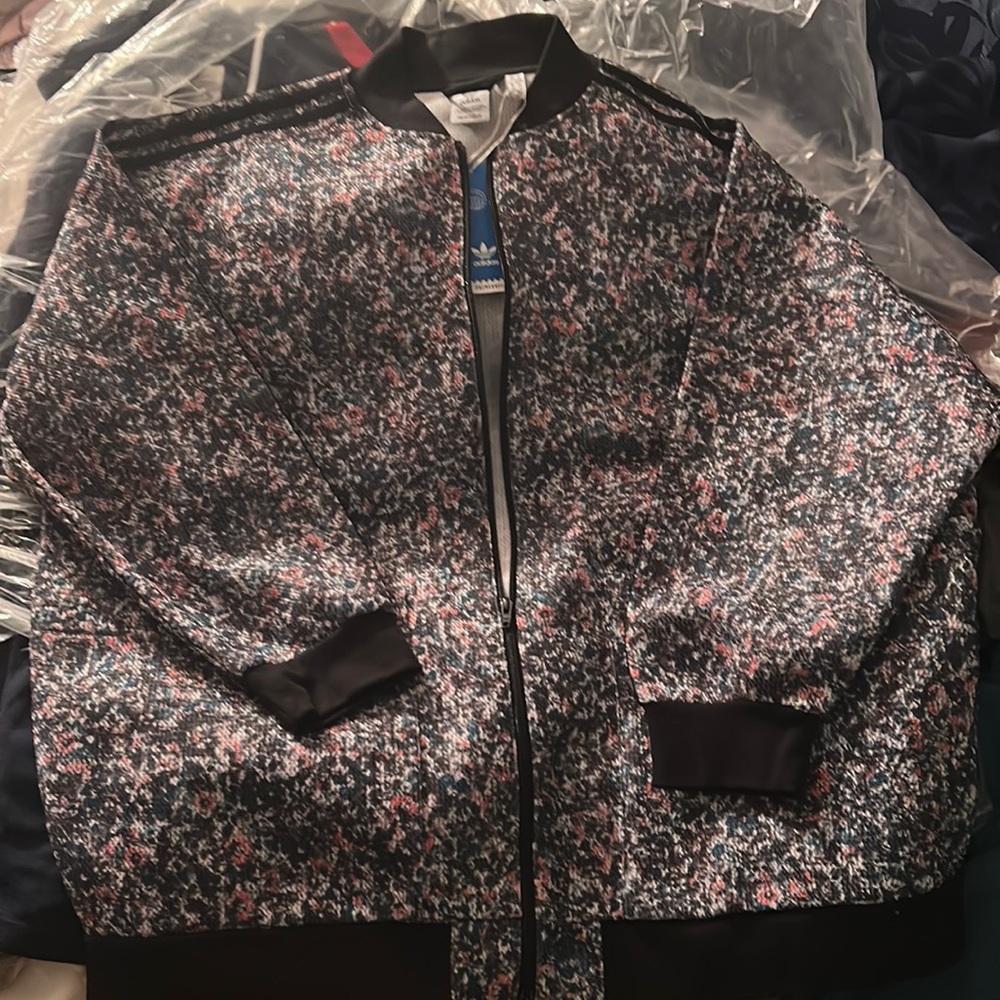 Adidas women’s Long bomber jacket sz xl $90
